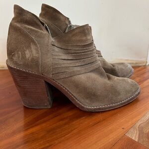 Loeffler Randall Eva Taupe Suede Ankle Booties